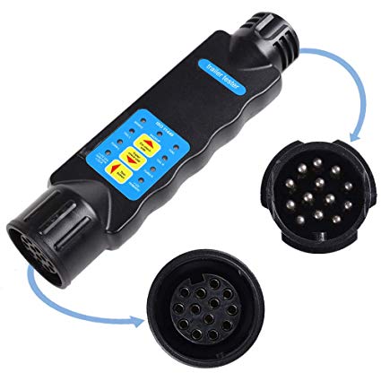 13 Pin Towing Trailer Car Caravan Tow Bar Light Circuit Tester Unit for Plug Socket