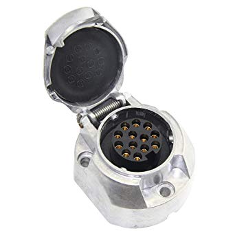 13Pin+1 Trailer Plug Aluminum Socket Trailer Adapter Wire Connector Tow Bars 12V