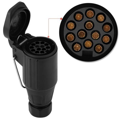12V 13 Pin Plastic Trailer Plug Socket Wiring Connector Adapter for Caravan Towbar Towing